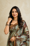 Elegant Abstract Print Saree with Designer Border | Soft Drape Ethnic Wear for Women