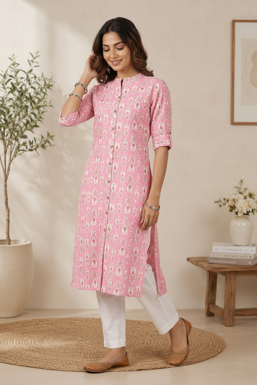 Women’s  Floral Printed A-Line Kurta