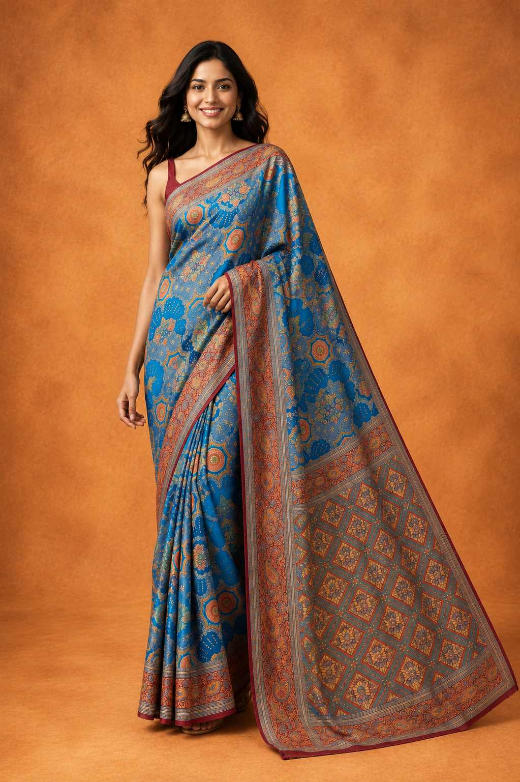 Elegant Royal Blue  Saree with Intricate Heritage Weaving