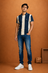 Men's  Vertical Stripe Polo T-Shirt