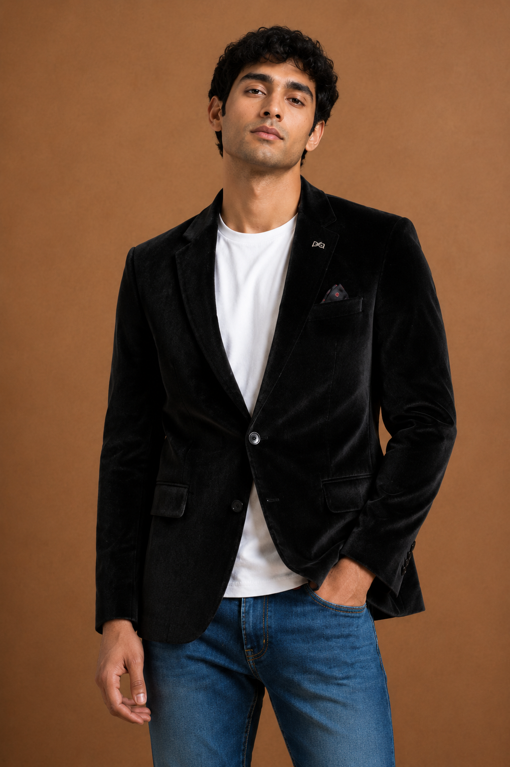 Men's Premium Black Velvet Blazer