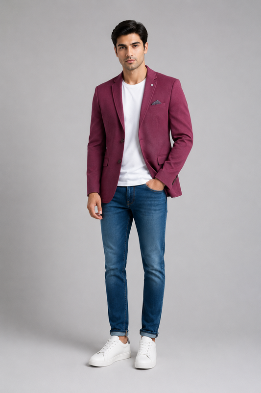 Wine Maroon Premium Formal Blazer for Men