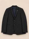 Jet Black Textured Premium Formal Blazer for Men