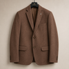 Men's Coffee Brown Textured Casual Blazer