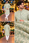 Sage Green Floral Embroidered only Kurta