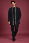 Black Embellished Indo-Western Suit