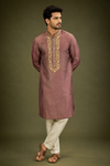 Dusty Rose Embroidered Men’s Festive Kurta