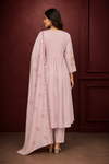 Blush Pink Floral Embroidered Kurta, Pant & Dupatta Set
