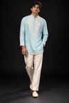 Sky Blue Embroidered Festive Kurta Set