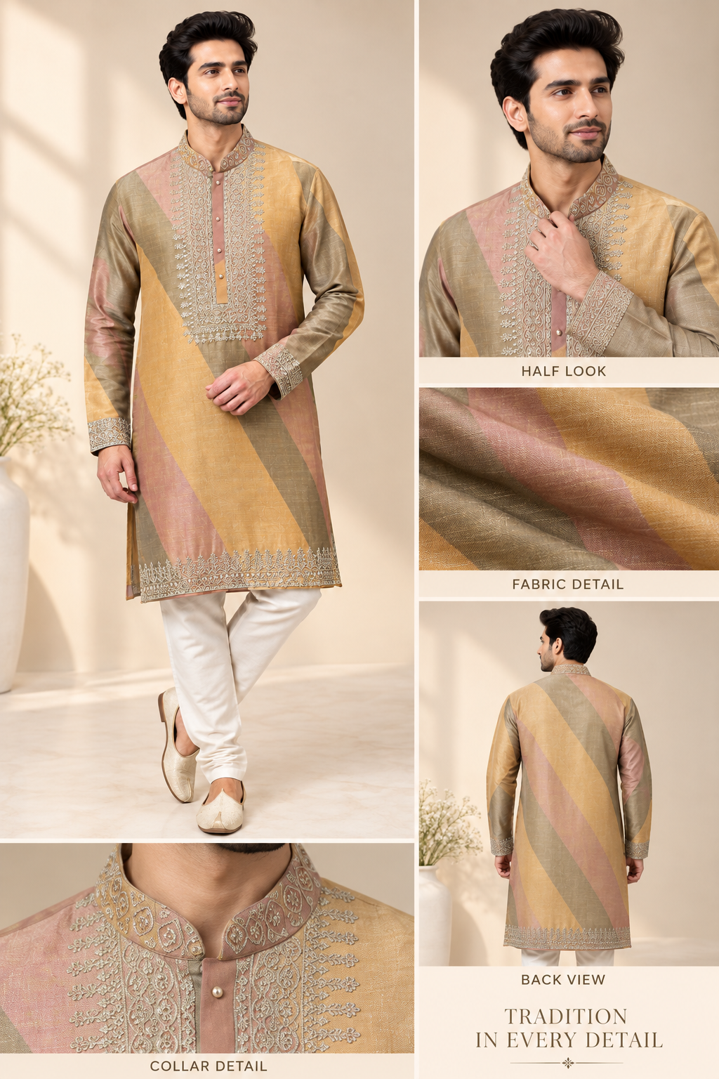 Men’s Multicolor  Festive Kurta Set