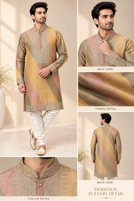 Men’s Multicolor  Festive Kurta Set
