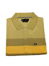 Men's Striped Polo T-Shirt with Chest Pocket | Yellow, Olive & White