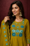 Mustard Elegance Embroidered Kurta Set