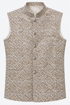 Beige Abstract Printed Modi Jacket