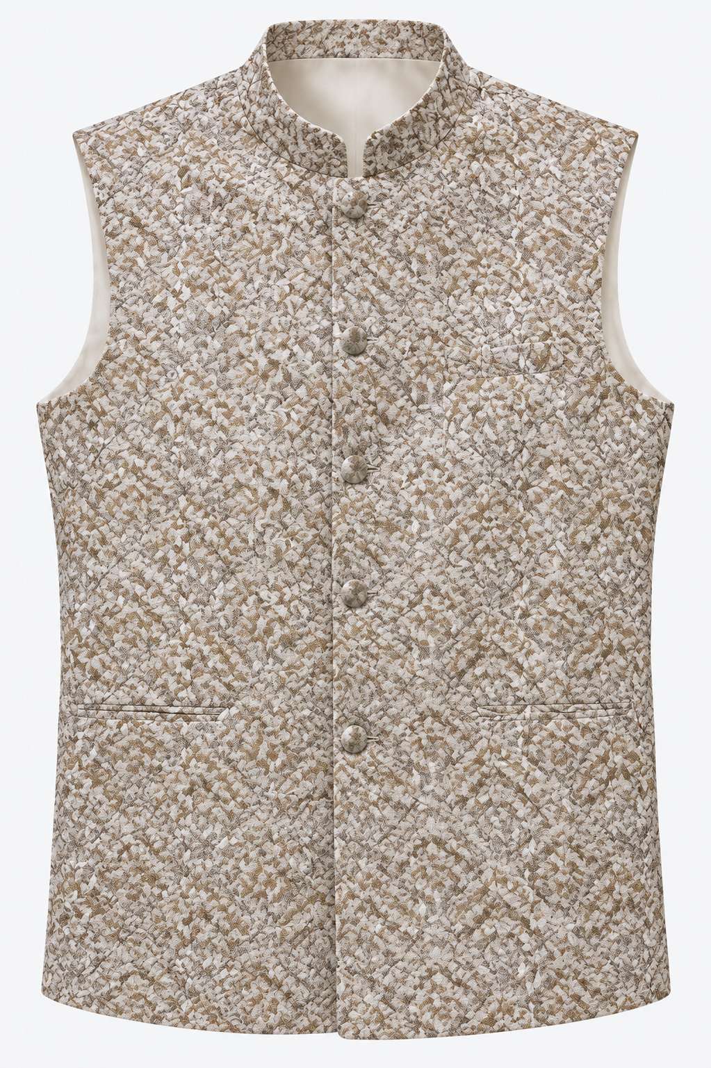 Beige Abstract Printed Modi Jacket