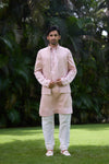 Blush Pink Embellished Nehru Jacket Kurta Set