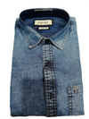 Men’s Light Blue Washed Denim Full-Sleeve Shirt