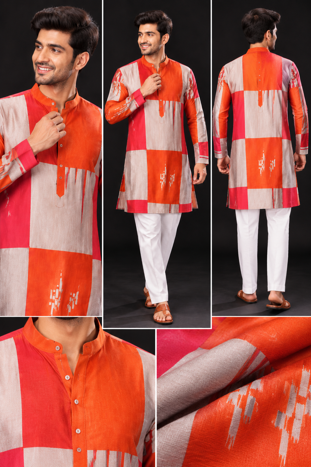 Contemporary Color Block Kurta Set