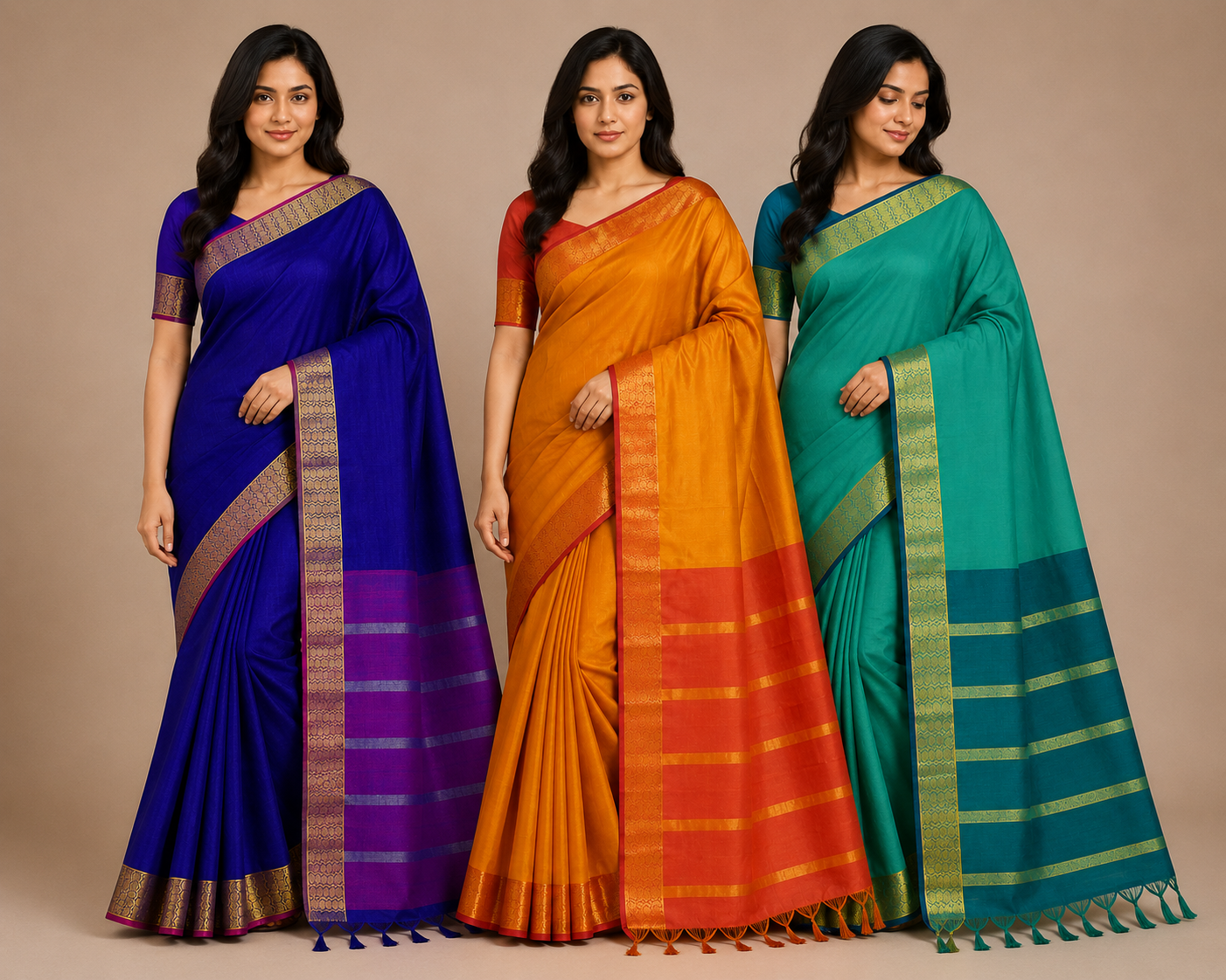 Royal  Silk Saree with Golden Zari Border
