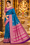 Royal Teal & Magenta Festive Saree