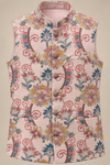 Peach Multicolour Floral Printed Modi Jacket