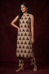 Geometric Straight Kurti & Ankle-Length Pants Set