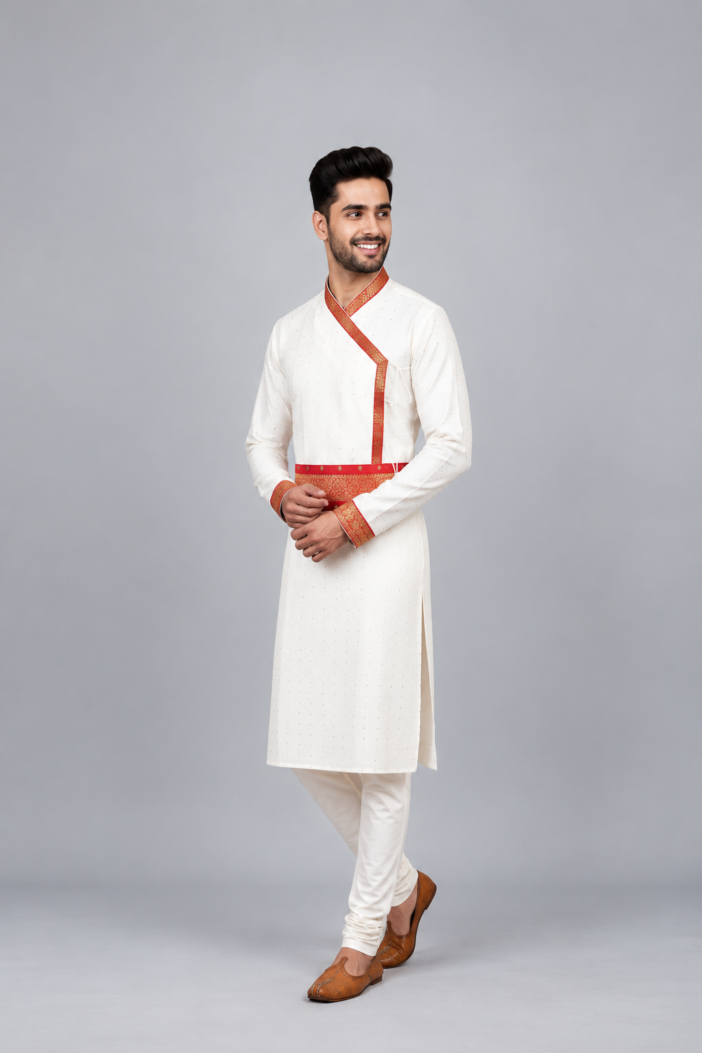 Ivory Groom Peshwai Wear
