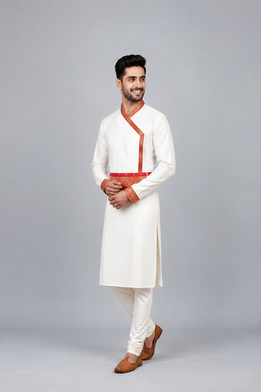 Ivory Groom Peshwai Wear