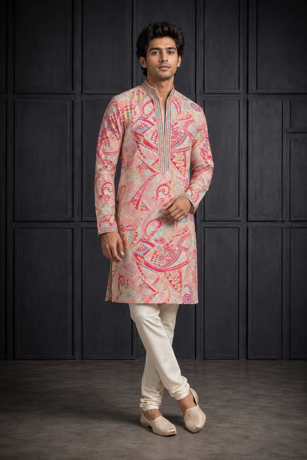 Multicolor Abstract Printed Festive Kurta