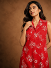 Floral Printed Sleeveless Kurti Pant Set for Women