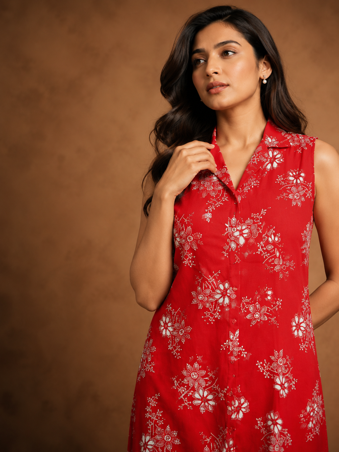 Floral Printed Sleeveless Kurti Pant Set for Women