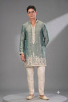 Sage Green Embroidered Festive Kurta Set