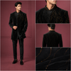 Black Velvet Gold Embellished Indo-Western Sherwani