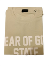 Fear of God State Oversized Printed T-Shirt | Beige Premium Cotton Casual Tee