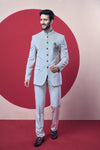 Elegant Jodhpuri suit or Bandhgala, representing royal Indian heritage.