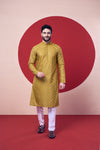 Golden Sequin Silk Kurta