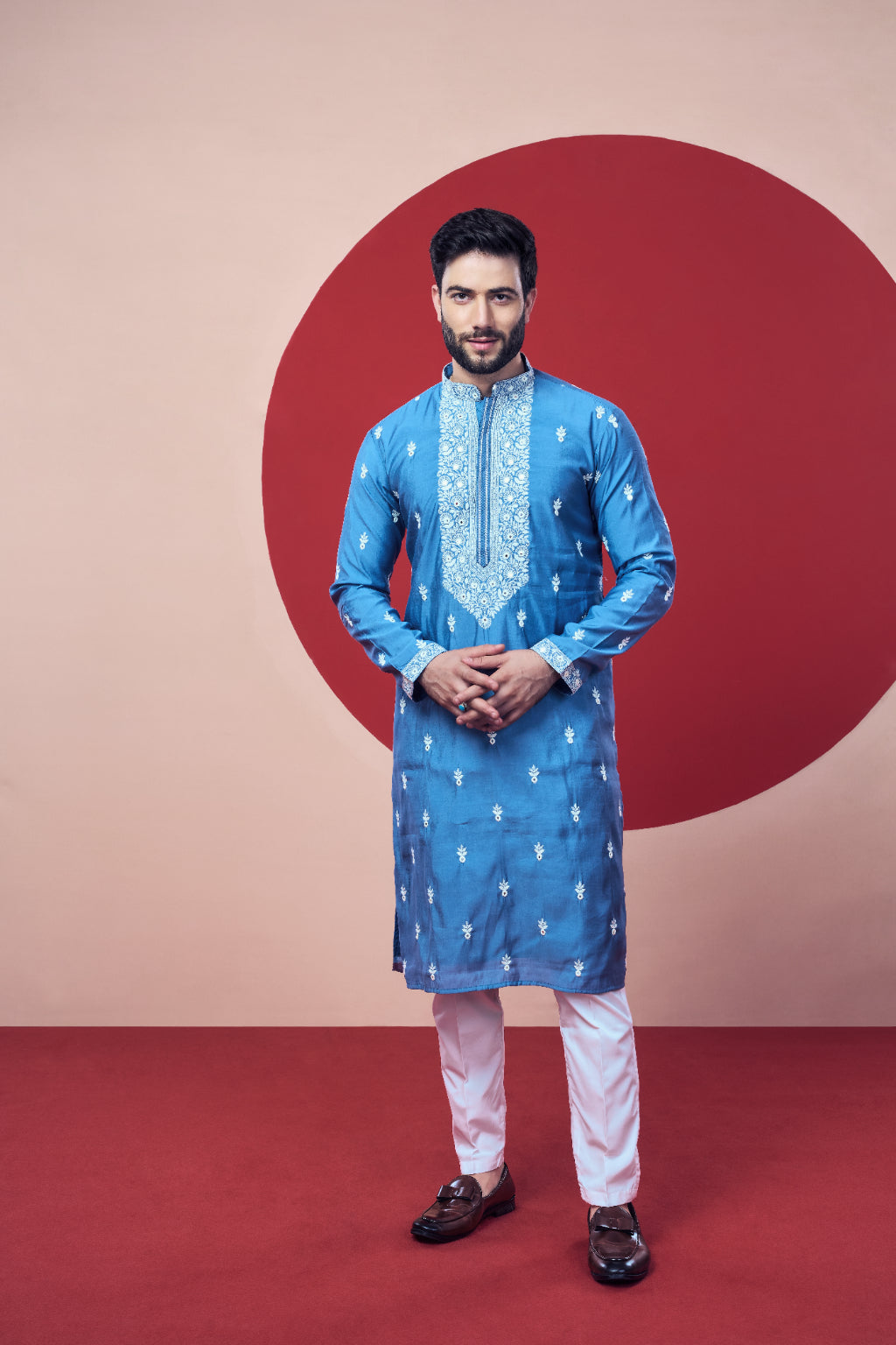 Designer Sky Blue Kurta