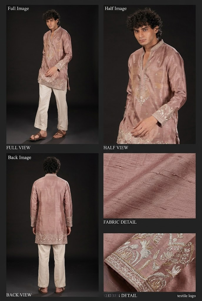 Dusty Rose Embroidered Festive Kurta Set