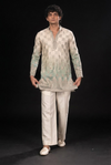 Mint Ombre Embroidered Kurta Set