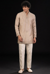 Beige Embroidered Festive Kurta Set