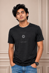 Men's Black Textured Graphic T-Shirt | Premium Casual Crew Neck Tee