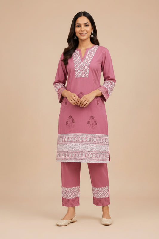 Women Printed Cotton Flex Co-Ord Set