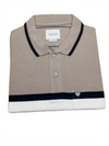 Classic Beige Striped Polo T-Shirt for Men | Premium Cotton Casual Wear