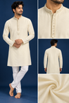Elegant Ivory Embroidered Kurta Set