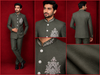 Royal Olive Green Embroidered Jodhpuri Suit