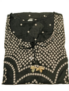 Women’s Black & White Bandhani Print Kurti Pant Dupatta Set