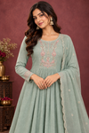 Sage Green Embroidered Anarkali Suit Set