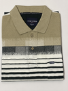 Men's Olive Green & Black Striped Polo T-Shirt