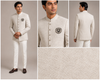 Men’s Ivory Textured Jodhpuri Jacket Set