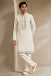 Ivory Embroidered Classic Kurta Set